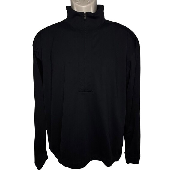 Nike Golf‎ Mens Medium M Dri-Fit Black 1/4 Zip Pullover Long Sleeve Jacket - Picture 1 of 16